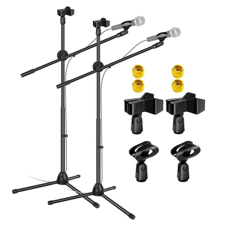 5 Core 5 Core Tripod Mic Stand 2Pack Height Adjustable Max 59" Universal Microphone Mount w Boom Arm MS DBL 2PCS